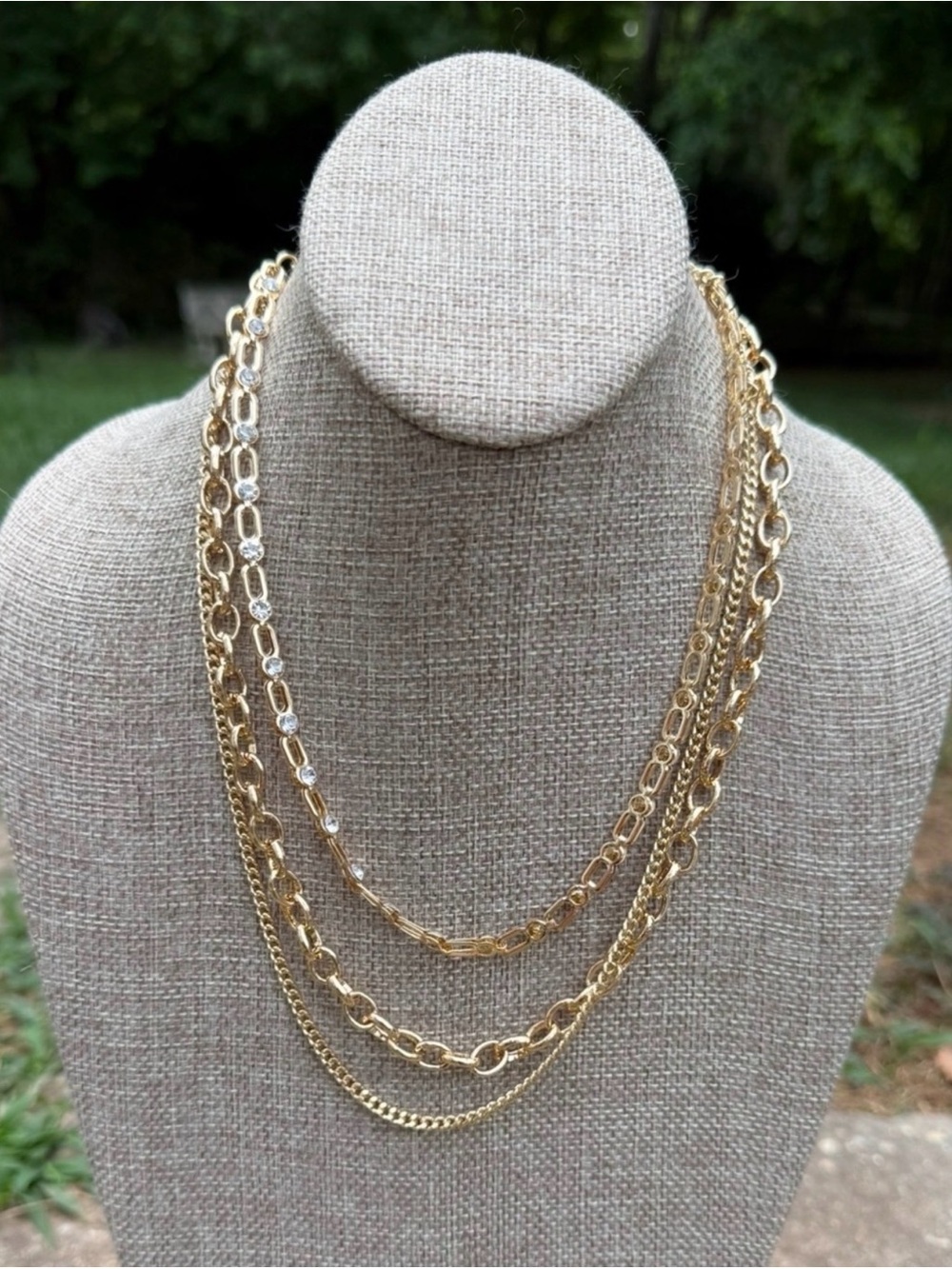Gold Tone Layered Chain Necklace - Versatile Women’s Jewelry